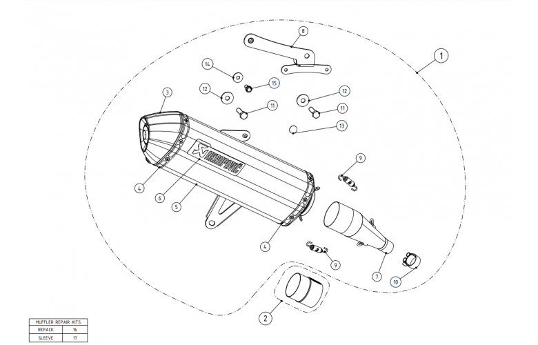 ΕΞΑΤΜΙΣΗ ΤΕΛΙΚΟ AKRAPOVIC ΓΙΑ HONDA SH 300i (2016-2020)