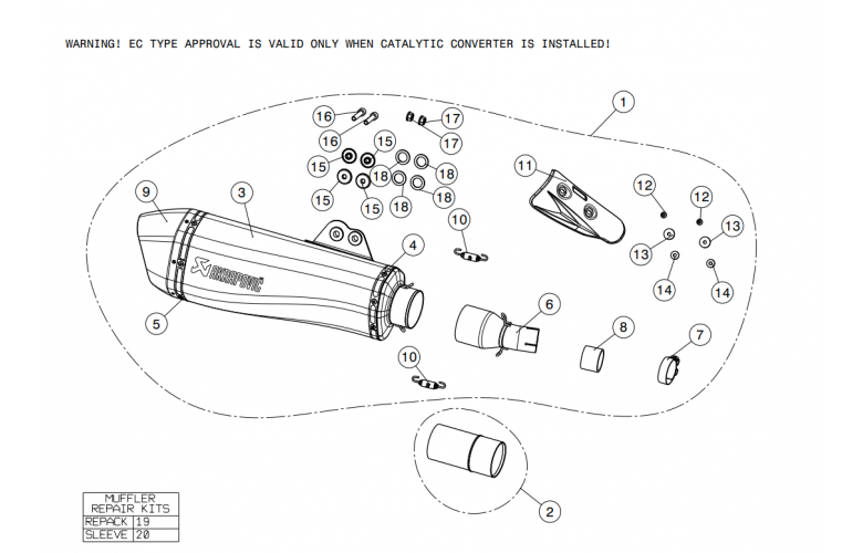 ΕΞΑΤΜΙΣΗ ΤΕΛΙΚΟ AKRAPOVIC ΓΙΑ KYMCO AK550 ( 2017-2020 )