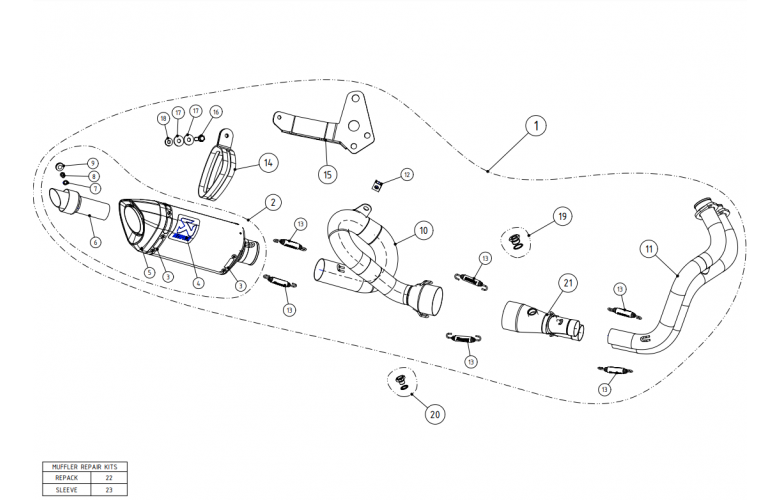 ΕΞΑΤΜΙΣΗ ΟΛΟΚΛΗΡΗ AKRAPOVIC ΓΙΑ YAMAHA MT-07/FZ-07 (2014-2023)/TRACER 700-GT (2016-2019)