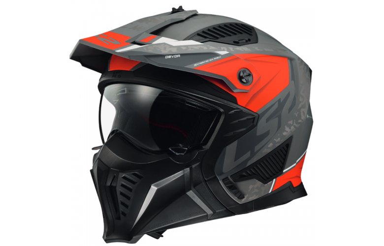 ΚΡΑΝΟΣ LS2 DRIFTER OF606 DEVOR MATT SILVER TITANIUM RED