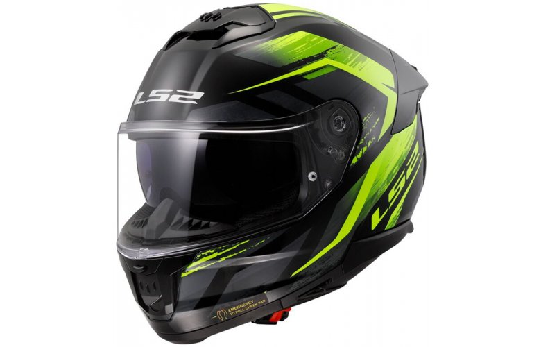 ΚΡΑΝΟΣ LS2 STREAM II FF808 FURY BLACK HI-VIS YELLOW