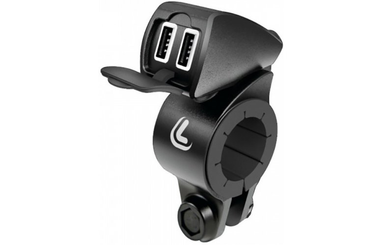 LAMPA ΦΟΡΤΙΣΤΗΣ USB ΔΙΠΛΟΣ TREK 12/24V 5400MA ΜΕ ΒΑΣΗ ΣΤΗΡΙΞΗΣ ΤΙΜΟΝΙΟΥ 21-32MM ΚΑΙ ΚΑΛΩΔΙΟ 150CM ΑΔΙΑΒΡΟΧΟΣ