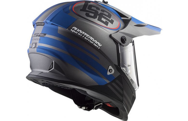 ΚΡΑΝΟΣ LS2 PIONEER MX436 QUARTERBACK MATT TITANIUM / BLUE