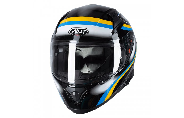 Κράνος Pilot Snake SV Racing μαύρο/μπλε/κίτρινο gloss