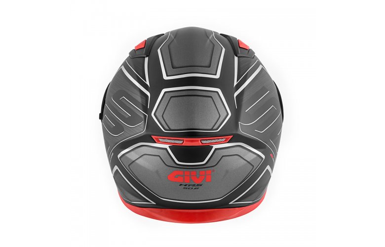 Κράνος Givi H50.6 Sport Deep Mat Black/Red + Ζελατίνα Φυμέ