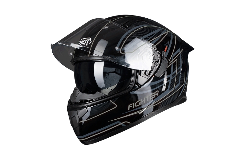 Κράνος Pilot Fighter SV μαύρο/γκρι gloss