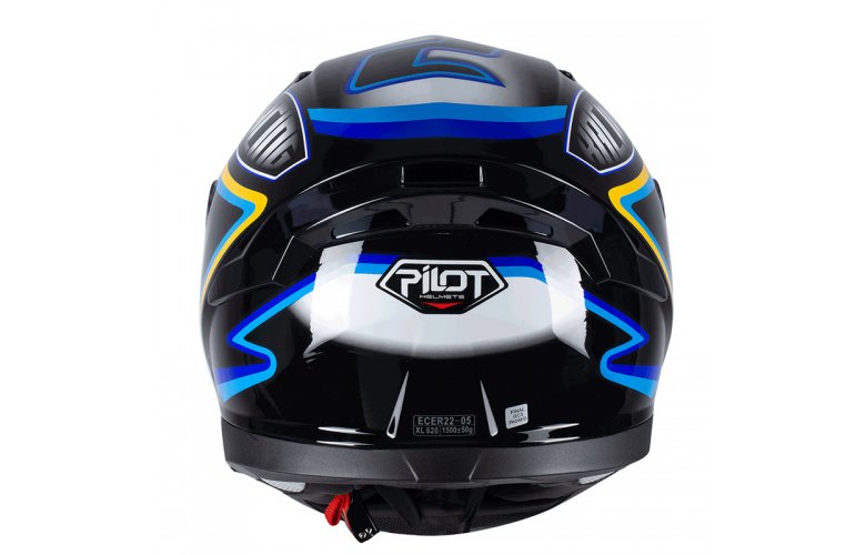 Κράνος Pilot Snake SV Racing μαύρο/μπλε/κίτρινο gloss