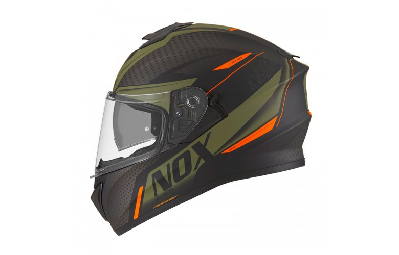 Κράνος Nox N918 Meta mat χακί/πορτοκαλί