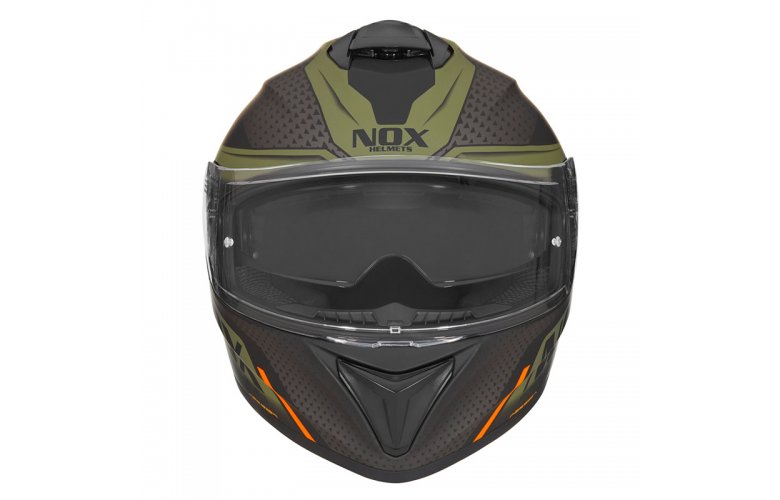 Κράνος Nox N918 Meta mat χακί/πορτοκαλί