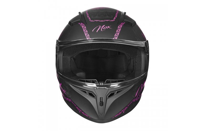 Κράνος Nox N961K Bloom Junior mat μαύρο/neon ροζ