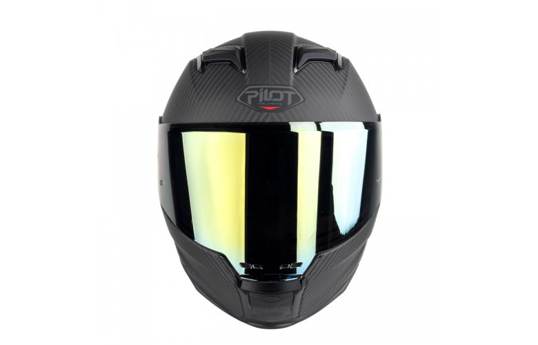 Κράνος Pilot Stealth 100% Carbon + extra χρυσό ιρίδιο ζελατίνα