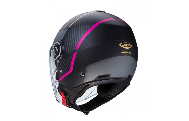 Κράνος Caberg Riviera V4X Geo μαύρο ματ/φούξια/ανθρακί