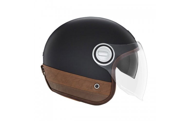 Κράνος Nox Heritage μαύρο/leather καφέ ECE 22.06