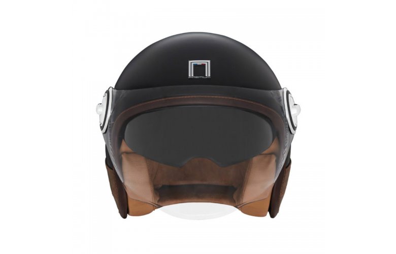 Κράνος Nox Heritage μαύρο/leather καφέ ECE 22.06