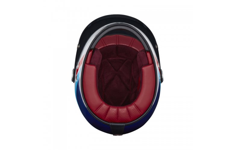 Κράνος Nox Revenge FIBERGLASS Strobe άσπρο/μπλε/κόκκινο