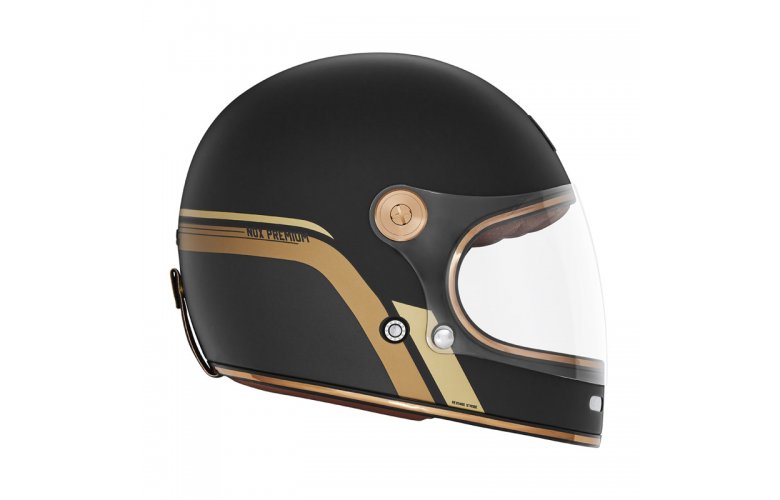 Κράνος Nox Revenge FIBERGLASS Strobe ματ μαύρο/χρυσό