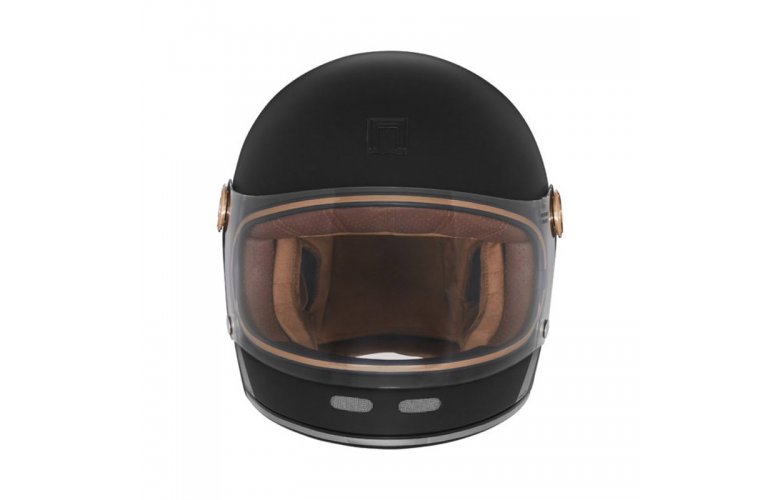 Κράνος Nox Revenge FIBERGLASS Strobe ματ μαύρο/χρυσό