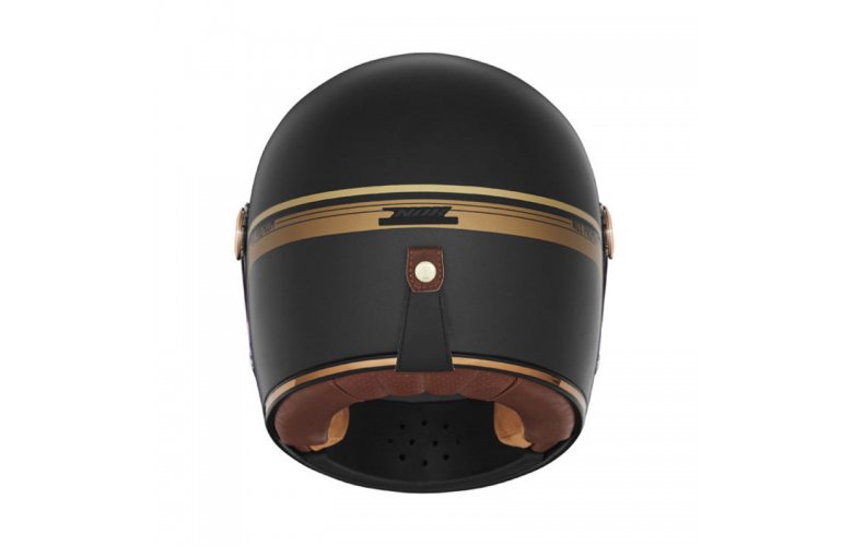 Κράνος Nox Revenge FIBERGLASS Strobe ματ μαύρο/χρυσό