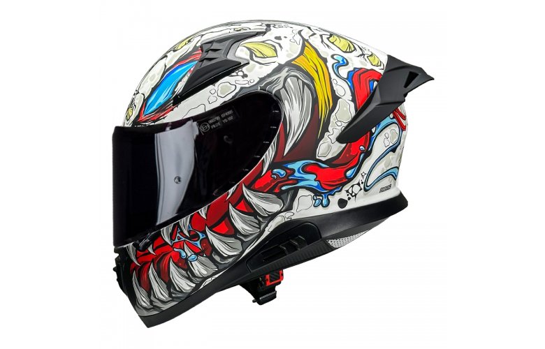 Κράνος Pilot Snake sv ECE 22.06 Reptile-X άσπρο gloss + extra φυμέ ζελατίνα