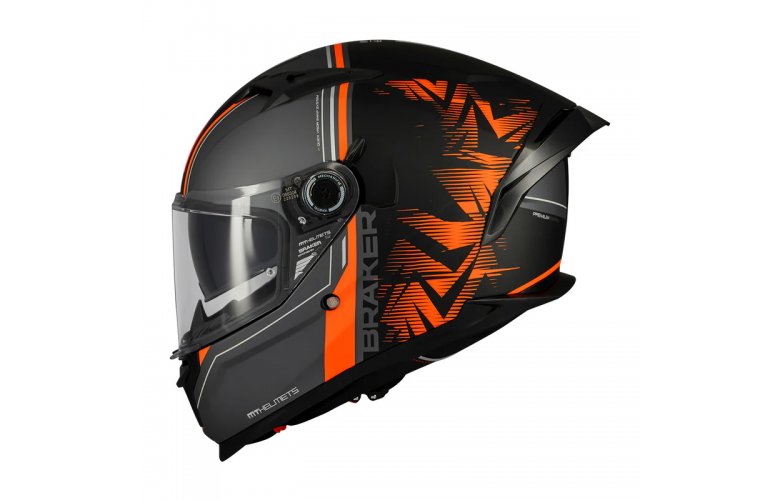 Κράνος MT Braker SV ECE 22.06 Charm B4 μαύρο/πορτοκαλί ματ