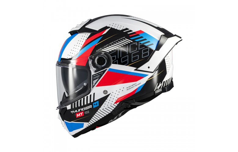 Κράνος MT Thunder 4 SV Luminence A7 άσπρο/κόκκινο/μπλε gloss