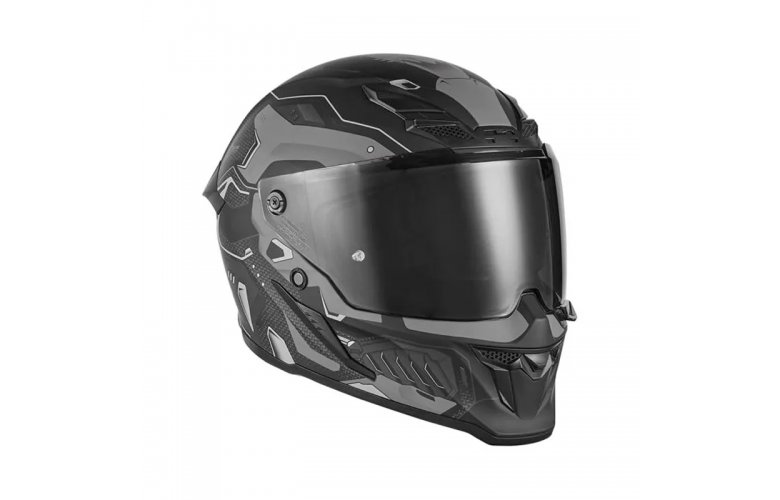 Κράνος Nox Exklusiv Goliath Berserck ECE 22.06 γκρι/μαύρο ματ + extra φυμέ ζελατίνα