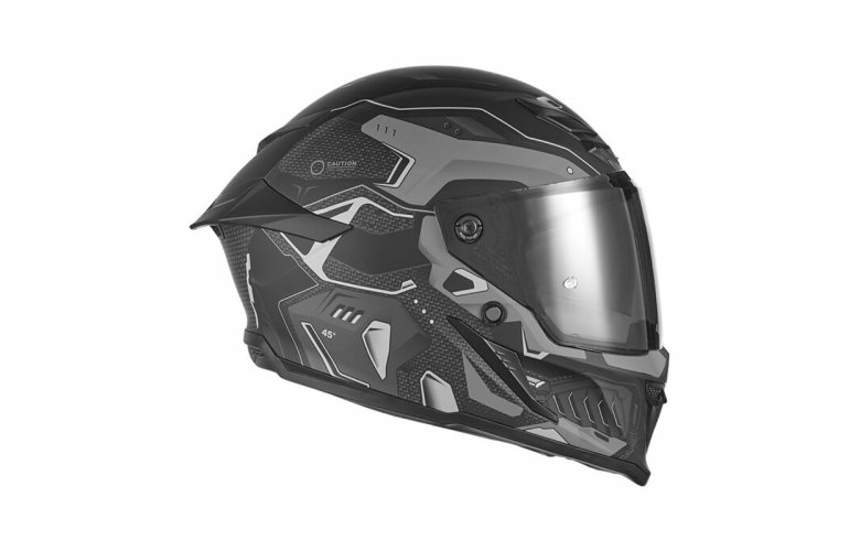 Κράνος Nox Exklusiv Goliath Berserck ECE 22.06 γκρι/μαύρο ματ + extra φυμέ ζελατίνα