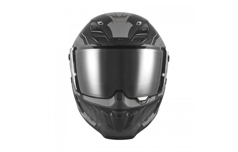 Κράνος Nox Exklusiv Goliath Berserck ECE 22.06 γκρι/μαύρο ματ + extra φυμέ ζελατίνα