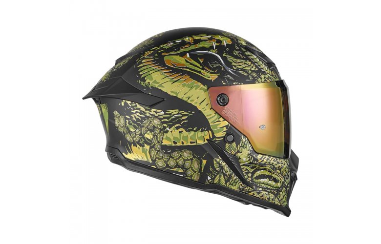 Κράνος Nox Exklusiv Goliath Mythology ECE 22.06 χρυσό/μαύρο ματ + extra φυμέ ζελατίνα