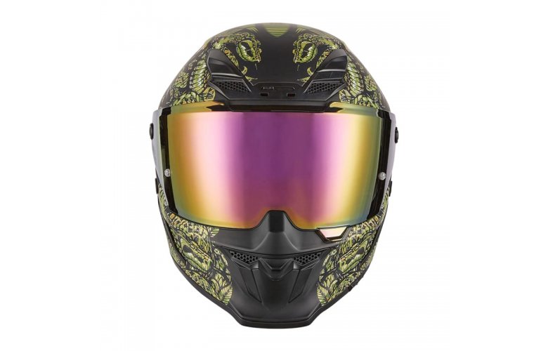 Κράνος Nox Exklusiv Goliath Mythology ECE 22.06 χρυσό/μαύρο ματ + extra φυμέ ζελατίνα