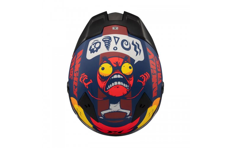 Κράνος AXXIS Fenix ECE22.06 Angry face C5 μαύρο/κόκκινο matt