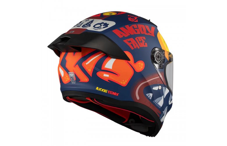 Κράνος AXXIS Fenix ECE22.06 Angry face C5 μαύρο/κόκκινο matt