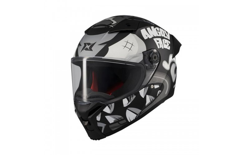 Κράνος AXXIS Fenix ECE22.06 Angry face B2 μαύρο/γκρι matt