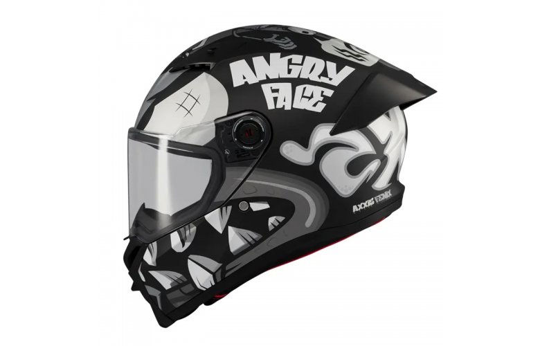 Κράνος AXXIS Fenix ECE22.06 Angry face B2 μαύρο/γκρι matt