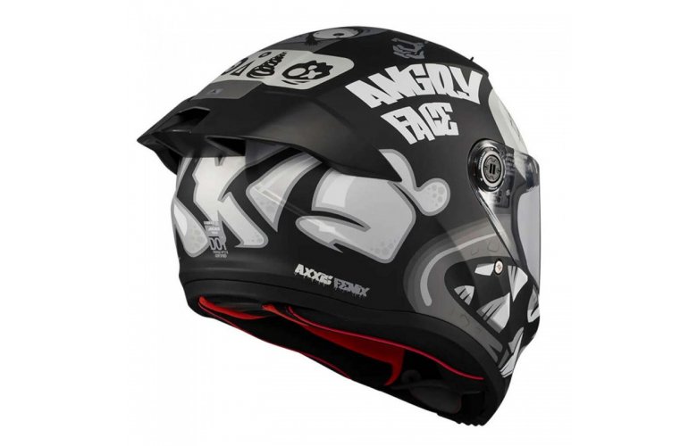 Κράνος AXXIS Fenix ECE22.06 Angry face B2 μαύρο/γκρι matt
