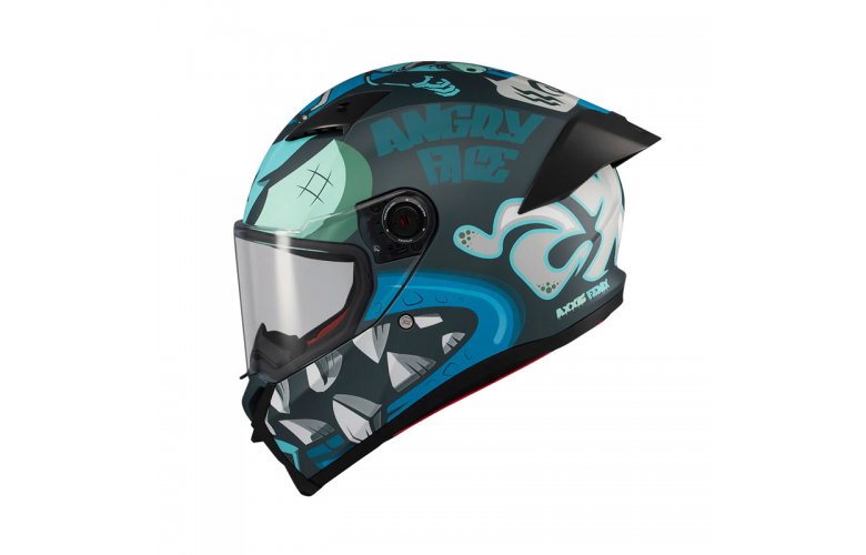 Κράνος AXXIS Fenix ECE22.06 Angry face C7 μαύρο/μπλε ματτ