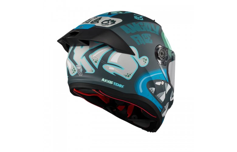 Κράνος AXXIS Fenix ECE22.06 Angry face C7 μαύρο/μπλε ματτ