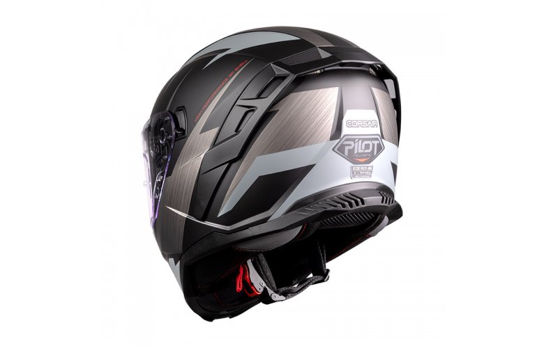 Κράνος Pilot Corsair SV FF Sport ECE 22.06 μαύρο/γκρι ματτ