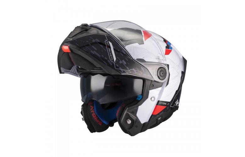 Κράνος MT Atom 2 SV Highlands A7 μαύρο/άσπρο gloss