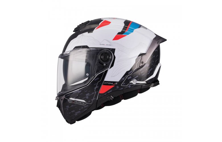 Κράνος MT Atom 2 SV Highlands A7 μαύρο/άσπρο gloss