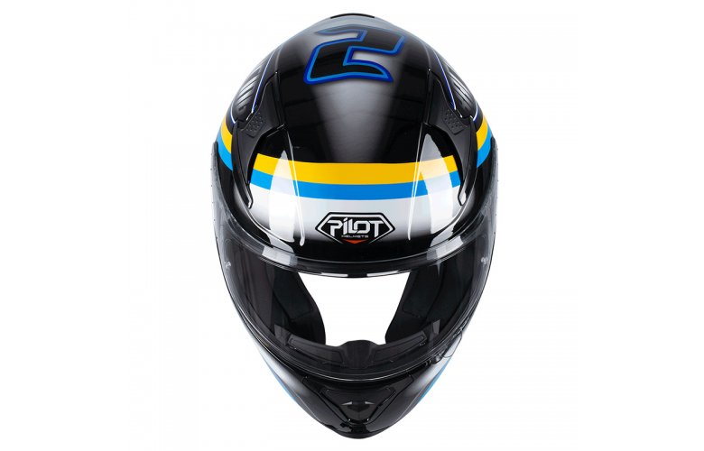 Κράνος Pilot Snake SV Racing μαύρο/μπλε/κίτρινο gloss