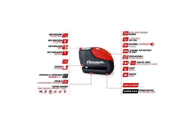 ΚΛΕΙΔΑΡΙΑ ΔΙΣΚΟΦΡΕΝΟΥ RADIKAL RK10 DISC LOCK ALARM