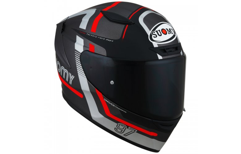 Κράνος Suomy Track-1 Ninety Seven Matt Gunmetal/Red