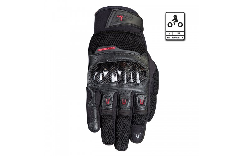 Γάντια Nordcode Air Tech CE EN 13594 μαύρο/κόκκινο