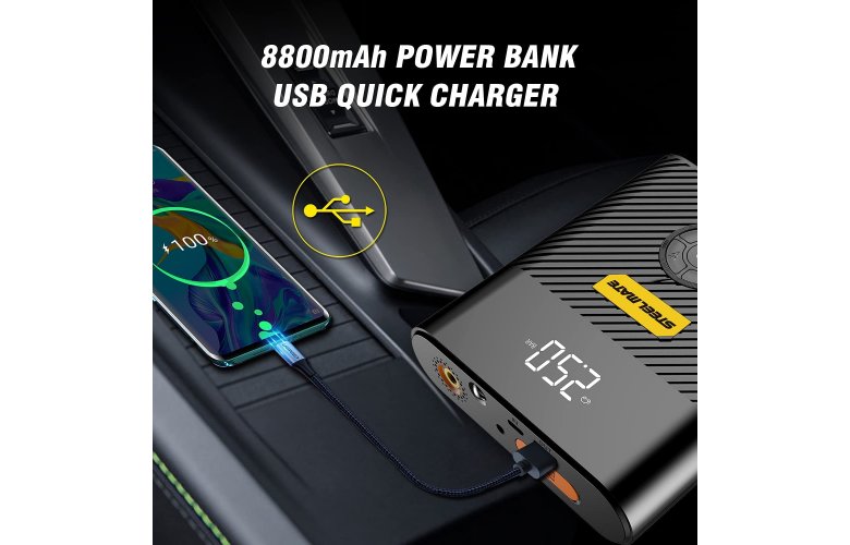 Εκκινητής Μπαταρίας, Τρόμπα Και Φακός Steelmate Sp1