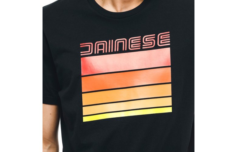 T-SHIRT DAINESE STRIPES ΜΑΥΡΟ/ΚΟΚΚΙΝΟ