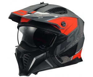 ΚΡΑΝΟΣ LS2 DRIFTER OF606 DEVOR MATT SILVER TITANIUM RED