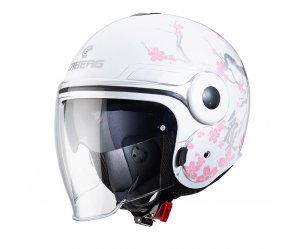 Κράνος Caberg Uptown Bloom άσπρο-ασημί-ροζ