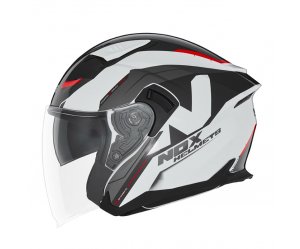 Κράνος Nox N130 Klint ECE 22.06 άσπρο/κόκκινο