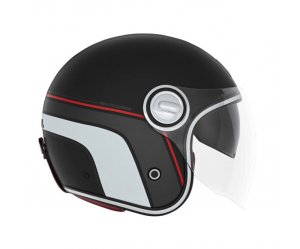 Κράνος Nox Heritage Line ECE 22.06 μαύρο/άσπρο/κόκκινο ματ